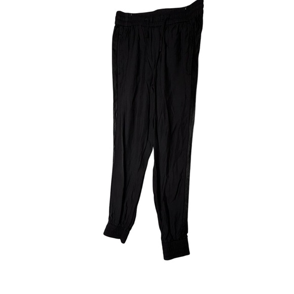Vince Pants - Vince Black Cupro Cotton Joggers Faux Leather Side Stripe Pants Small V068021183